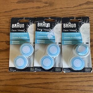 Braun 80-e Face Exfoliation Pore Deep Cleaning Replacement Brushes New Lot‎ Of 3